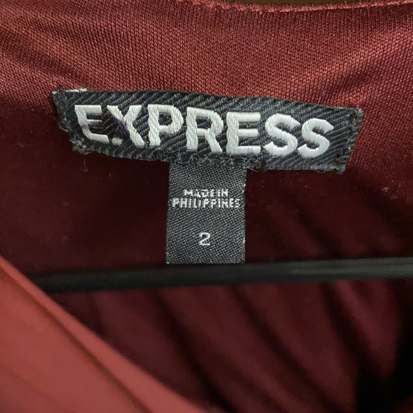 Maroon Chiffon Layered Dress - Picture 3 of 3